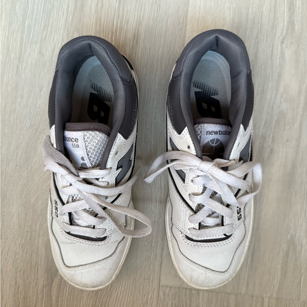 New Balance 550 White and Dark Gray Sneakers